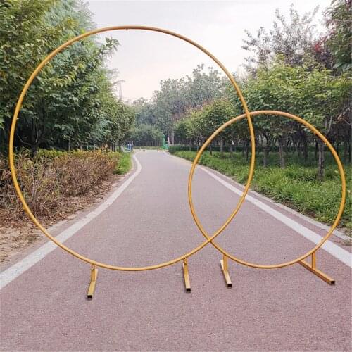 Arch Round Flower Frame Wedding Birthday Decoration Iron Ring Wedding Props Background Single Arch Flower Outdoor Lawn Wedding