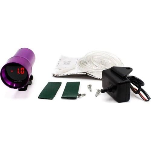 Automobile vacuum meter, improved smoke mirror, red LED, mini digital pulse meter, 37mm purple bar