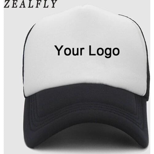 Custom Logo Print Baseball Cap Couple DIY Blank Customized Hat Snapback Trucker Caps Men Women Summer Mesh Team Hat Wholesale