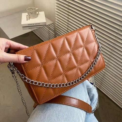 Brand Chain Women Handbag Purse Designer Shoulder Bag 2021 Fashion Metal Chain Hand Bag Leather Women Flap Messenger Bags