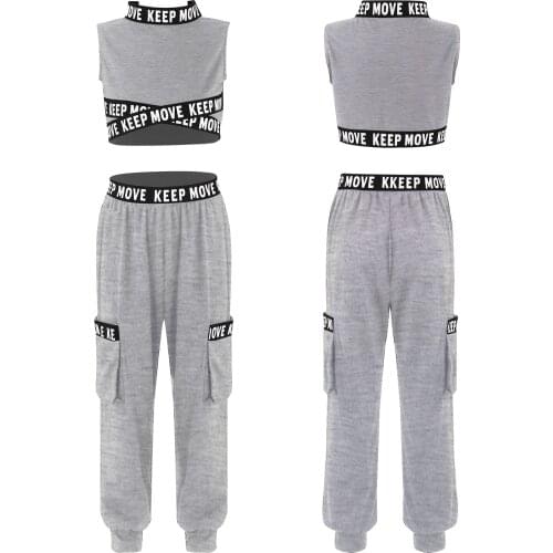 Kids Girls Summer Dancewear Workout Gymnastics Outfits Breathable Sport Top and High Waist Pant Leggings Set Fitness Outfits