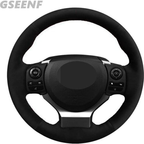 Car Steering Wheel Cover For Lexus IS250 2014 2015 IS300 IS350 IS F-Sport IS200t 2016 2017 Black Hand-stitched Suede