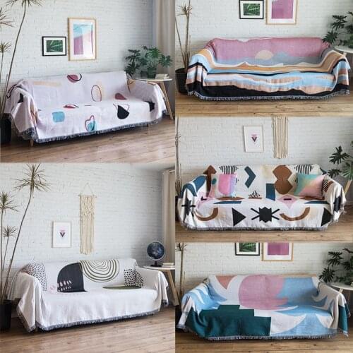 GY4046 Geometry Blanket Sofa Decorative Slipcover Stitching Rug Tapestry Carpet Home&Living