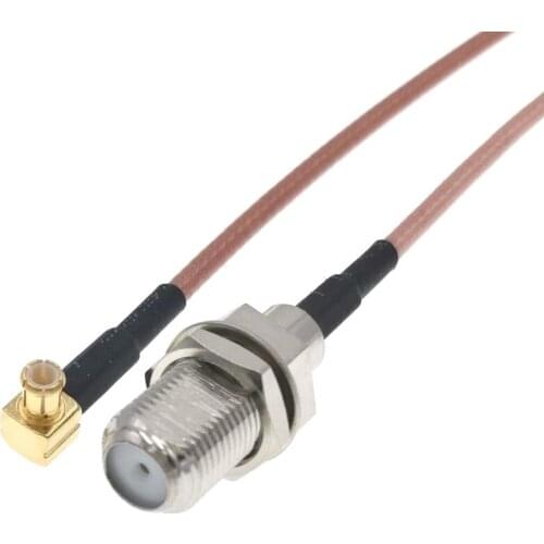 100pcs F Female To MCX Male Right Angle RG316 8'' 20CM RF Coaxial Pigtail Cable