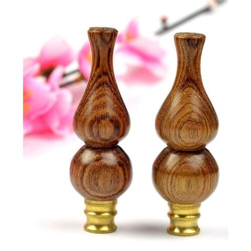 Huanghua Pear Wood Gourd Shape Smoke Filter Smoking Pipe Double Filter Cigarette Holder Patterns Mouthpiece Tobacco Pipe