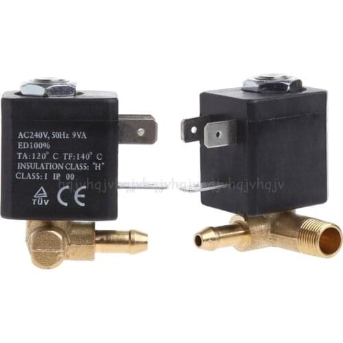 Cannula N/C AC 230V G1/8" Brass Steam Air Generator Water Solenoid Valve Coffee JUL04