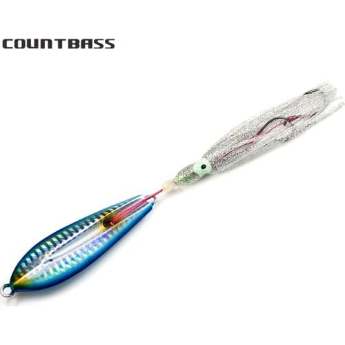 Countbass 100g 3.5oz Inchiku Jig with Assist Hook, Salty Rubber Jigging lures for fishing, Bullet Bottom Ship Snapper
