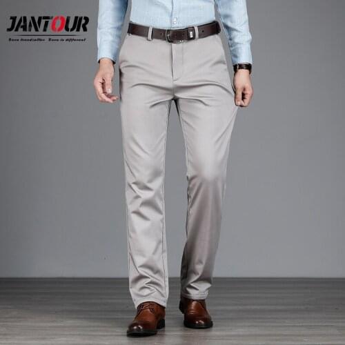 2020 Autumn And Winter New Formal Wear Casual Business Men Thicken Trousers Classics High waist Straight Pant big size 35 40 42