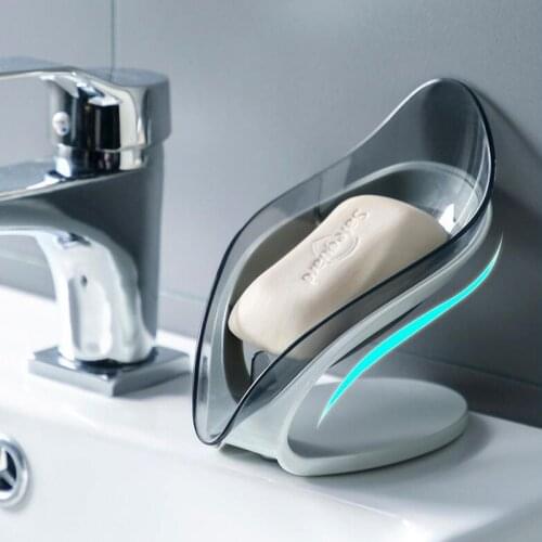 Soap Dish Leaf-shaped Self-draining Soap Dish Perforated Soap Storage Box Bathroom Shower Soap Dish Quality bathroom Accessories