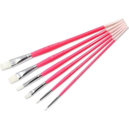 6 pcs sets Boutique painting brushes nylon hair hook line row pen combination level head Tongue peak Birch pole Art Supplies