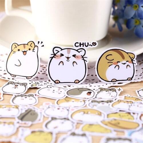 38 pcs Hamsters English expression Sticker for Kid DIY Laptop Waterproof Skateboard Moto phone Car Toy Scrapbooking Stickers