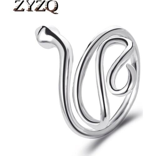 ZYZQ New Gothic Retro Snake-Shaped Winding Ring Opening Adjustable Ring Personality Simple Men and Women Ring