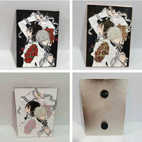 New Anime Vampire Knight Clan Kaname Zero Yuuki CP Rose Metal Badge Brooch Pin Bag Decor Collector Limited Cosplay Props Pop It