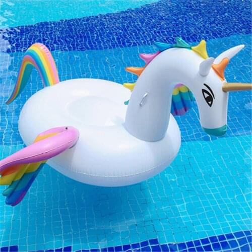 New Unicorn Float Pool Inflatable Mattress Swimming Ring for Adult Kids Swimming Circle Floating Bed Beach Pool Party Toys