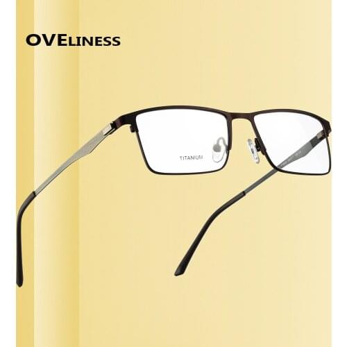 Square male eye glasses frame Men 2021 Titanium Alloy Optical Computer Myopia Prescription glasses full Metal eyeglasses eyewear
