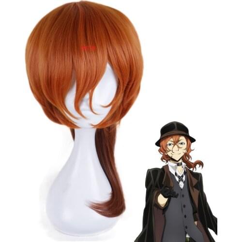 Anime Bungo Stray Dogs Chuya Nakahara Chuuya Orange Wig Cosplay Costume Heat Resistant Synthetic Hair Men Women Party Wigs