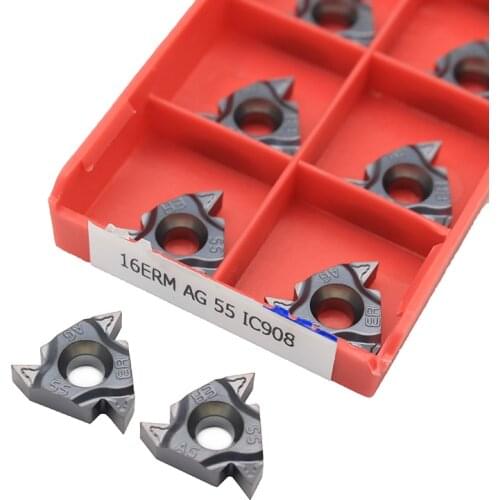 16ERM AG55 IC908 10pcs Carbide Inserts Plate CNC Threaded Blade Lathe Cutter Tool Turning Tools
