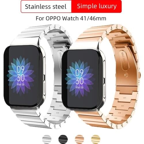 Stainless Steel Strap for oppo Watch Band 41mm/46mm Replacement Wristband Sport Band Bracelet For Oppo Watch Accessories 41 46mm