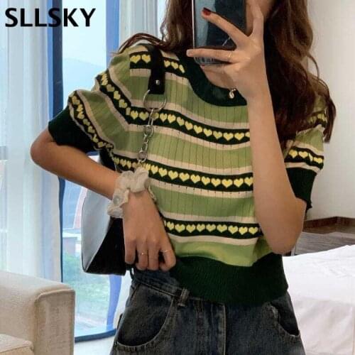 SLLSKY Women's Knitted T-shirts
