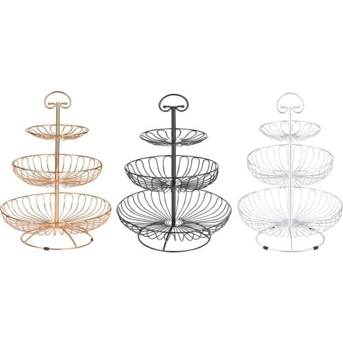 Modern Fruit Basket Bowl 3Tier Kitchen Countertop Stand Storage Display Tray