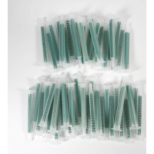 50pcs Resin AB Glue Static Mixer Mixing Tube Mixing Nozzle Syringe Set 83mm for Two Component Liquid Mixing Machine Syringes