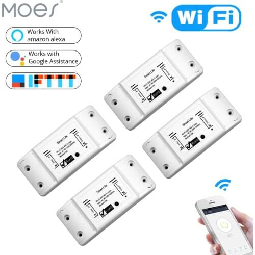 DIY WiFi Smart Light Switch Universal Breaker Timer Wireless Remote Control Works with Alexa Google Home Smart Home 4 Pieces