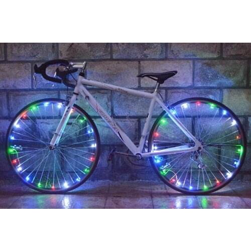 Bike LED Wheel Light Water-resistant 20 LED Bicycle Bike Rim Lights Night Cycling Wheel Spoke Light 2.2m String Wire Lamp