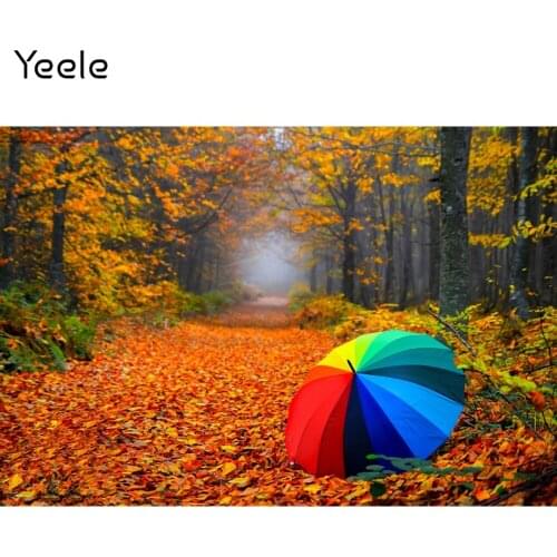 Yeele Photocall Autumn Scenery Backdrop Fall Leaves Umbrella Baby Shower Photographic Background Photography For Photo Studio