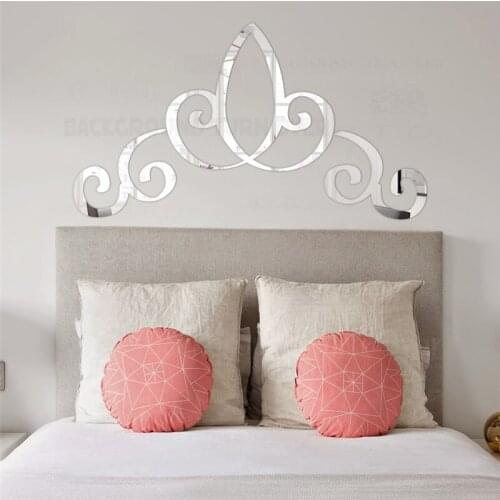 Mirror Wall Stickers Decals Walls Sticker Bedroom Room Wallpaper Headboard Crown Retro Vintage Royal Palace Border Frame R144