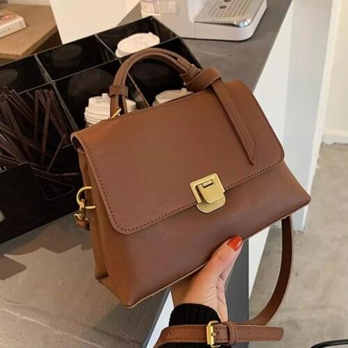 Vintage Square Tote bag 2021 Fashion New High-quality PU Leather Womens Designer Handbag High capacity Shoulder Messenger Bag