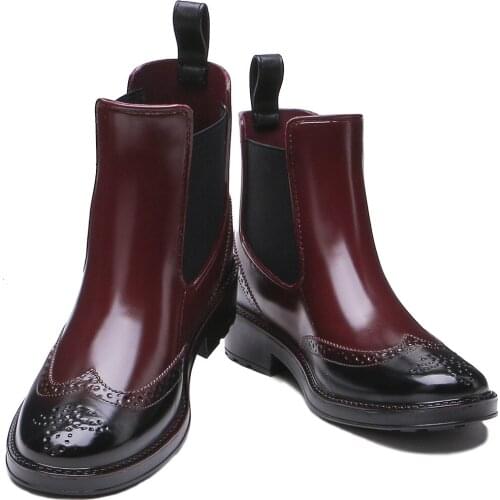 Rain Boots Women Rain boots Chelsea Bullock British Style Short Low-top Womens Rain Boots резиновые сапоги жеские IPPEUM