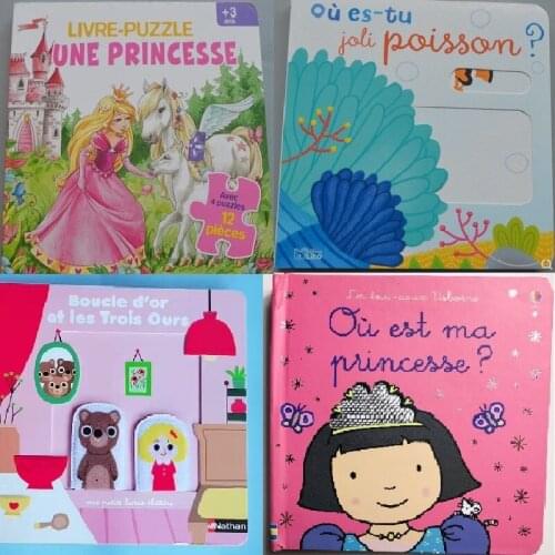 Parent Child Kids Toddler Baby French Book Early Education Lovely Cute Picture 3D Cardboard Book Age 0-3