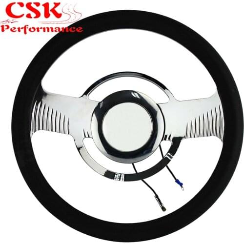 14" 9-Bolt Nova Style Half Wrap PVC Steering Wheel +Adapter w/Horn For G M CHEVY