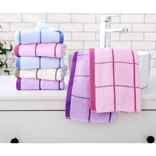 3pcs Nordic Simple Horizontal Strip Pink Purple Ivory Blue Wedding Gift Cotton Plaid Bath Towel Face Towel Microfiber 34x75cm