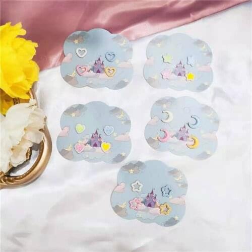 5pcs Cartoon Love Magic Wand Stars Clothes Embroidery Cloth Stickers White Shoes Backpack Decoration Diy Clothing Ironing Patchs
