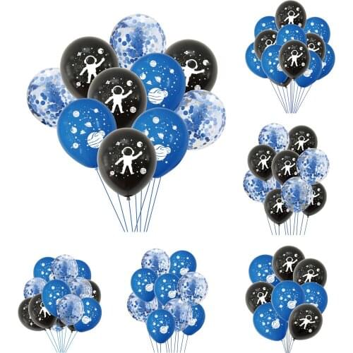8-30Pcs Baby Shower Astronaut Balloons Set Outer Space Balloon Universe Outer Space Party Astronaut Rocket Printed Latex Balloon