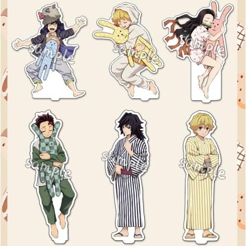 Anime Demon Slayer Kimetsu no Yaiba Tomioka Giyuu Cosplay Sleepwear Acrylic Stand Figure Plate Keychain Key rings Pendants Gifts