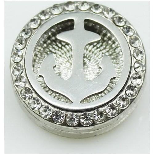 Aromatherapy Anchor 18mm Snap Buttons 3pcs Perfume Locket Magnetic Essential Oil Diffuser Snap Bracelet Jewelry Accessories