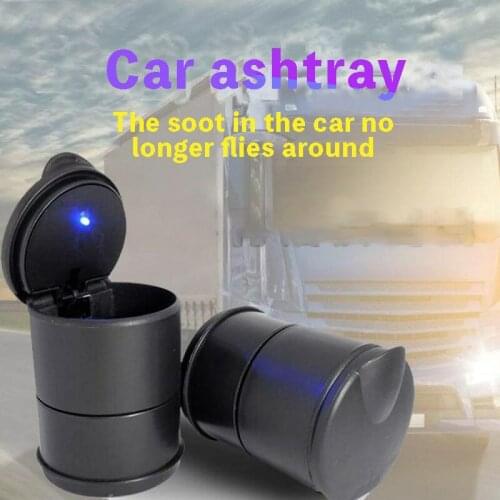 Car Accessories Portable LED Light Car Ashtray Universal Cigarette Cylinder Holder Car Styling
