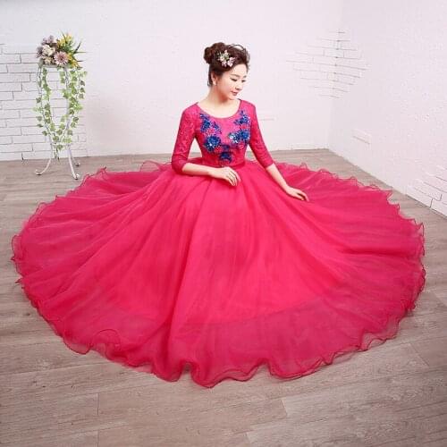 Free ship hot pink lace flower blue beading ball gown medieval Renaissance Gown Victorian Belle ball