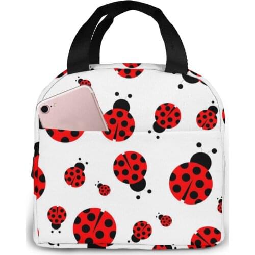 Ladybug Cooler Lunch Box Portable Insulated Lunch Bag Thermal Food Picnic Lunch Bags