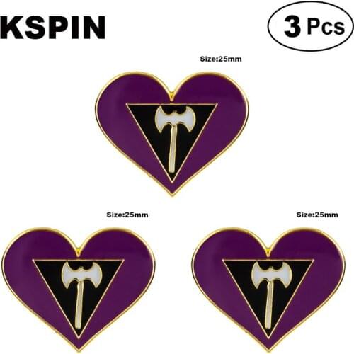Lesbian Pride Heart Shape Lapel Pin Brooches Pins Flag badge Brooch Badges