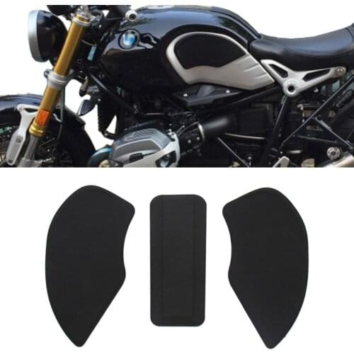 Black Sticker Anti slip Fuel Tank Pad Side Gas Knee Grip Traction Pads For BMW R NINE T 2014-2017