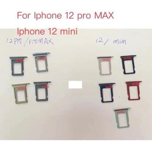 NEW Sim Tray Holder For Iphone 12 pro Iphone 12 pro max Iphone 12 mini SIM Card Tray Slot Holder Adapter Socket Repair Parts