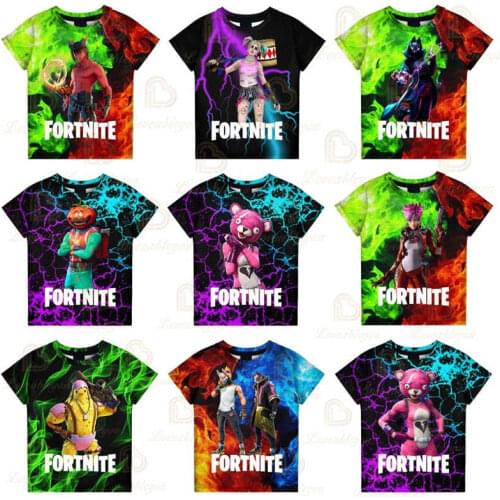 3D Print T-shirt Fortnite Shoot Kids Tshirt Hero Battle Royale Tees Boys Girls Harajuku Cartoon Tees Tops Teen Clothes