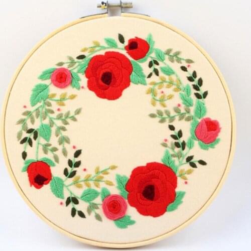 Garland DIY Embroidery Starter Cross Stitch Kit With Plant Pattern Including Embroidered Cloth & Thread Board & Needle & Drawing