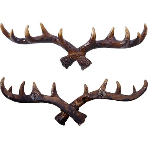 Creative Wall Decoration Antler Hooks American Style Home Features Deer Head Wall Key Clothes Hanger