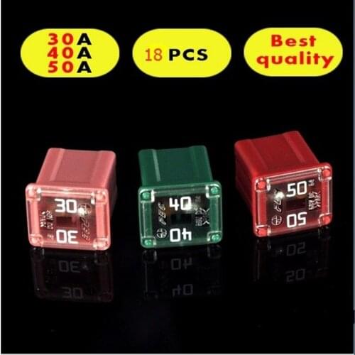 LPJ Rectangle small type Auto fuse 3 model 18pcs 30A 40A 50A for Japan Car