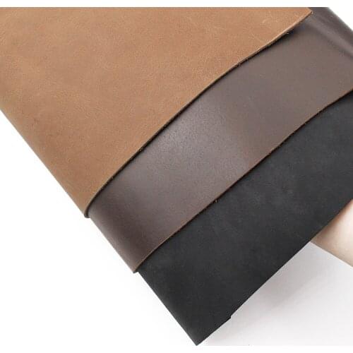 Crazy Horse Leather Material DIY Hand Leathercraft Vintage Oil Tanned Leather Piece Pull-Up Cowhide First Layer of Leather