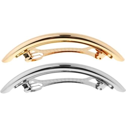 2 Pieces Metal Tube Automatic French Barrette Hair Clips, Large Hairpin Ponytail Holder, Novelty Hair Styling Accessories